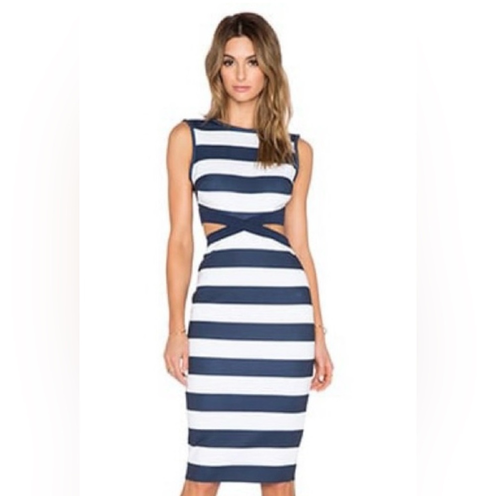 New Bec & Bridge Mind Warp Dress in Navy and White stripes, size 2